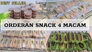 ORDERAN 4 MACAM HIDANGAN KUMPULAN PKK #idejualan#sosissolo#lemper#pastel#pudingcokelat#niahermanto