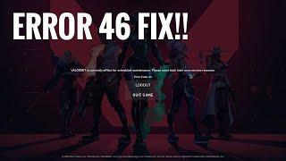 Valorant Error Code 46 Fix !! Valorant Errors fix ! OFFICAL METHOD WITHOUT USING VPN | VALORANT GAME