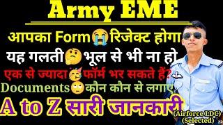 Army Group C DG EME Form Fill Up Process in Hindi | Army EME New Recruitment 2024-25 Offline Form