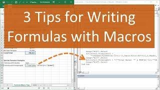 3 Tips for Writing Formulas with VBA Macros in Excel