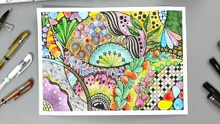 Creating Calming Art with Watercolor Zentangle & Neurographic Art Therapy