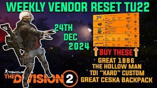 The Division 2 | CHRISTMAS WEEKLY VENDOR RESET TU22 | December 24th 2024