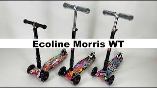 Трехколесный самокат Ecoline Morris WT | Детский самокат со светящимся колесами