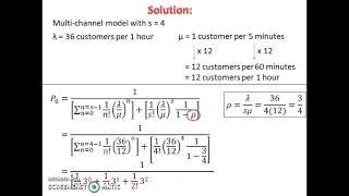 Multi-channel Queuing Model