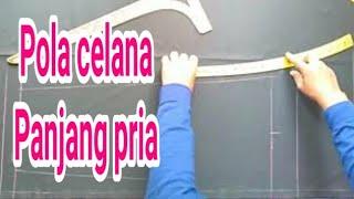 cara membuat pola dasar celana panjang pria langsung d kain