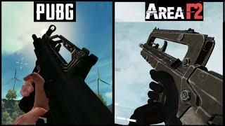 Area F2 Vs Pubg Mobile Weapon Comparison (Sound & Reload Animation)| Rainbow six siege