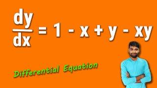 How to solve differential equation question | dy/dx = 1 - x + y - xy