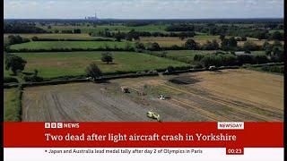 Two killed after light aircraft crashes into field in North Yorkshire (UK) 29/July/2024