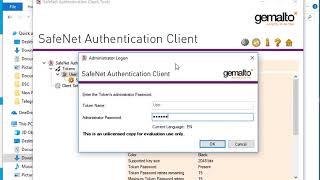 How to Admin logon and user password reset on Safenet eToken