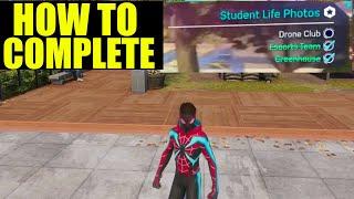 Spiderman 2 student life photos guide | Esports Team Location | greenhouse location | drone club