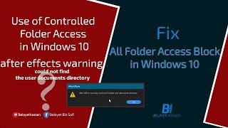 How to fix after effects warning could not find the user documents directory | Windows 10