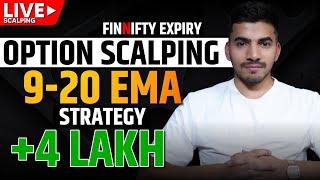 Live Options Scalping with 9-20 EMA Strategy: +4 Lakh Profit!