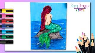 Cómo dibujar una SIRENA  - ideas de dibujos fáciles Paso a paso