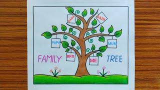 Family Tree Drawing / Family Tree / How to Draw Family Tree Easy Step / Family Tree Project