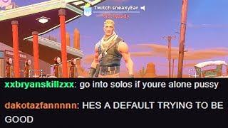 I put Twitch in my Fortnite name and thirsted every kill in solo squads...