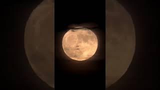 the capture of plane from the moon #moon #airplane #viral    #night