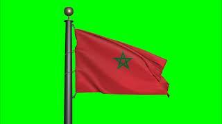 Morocco flag   Green Screen   Motion background   4K UHD 60fps   Royalty Free   Flag footage