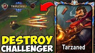 TARZANED MAKES CHALLENGER PLAYERS LOOK LIKE THEIR BRONZE! (GRAVES 1V9 GAME)