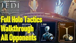 Star Wars Jedi Survivor holo tactics guide, full walkthrough, all opponents