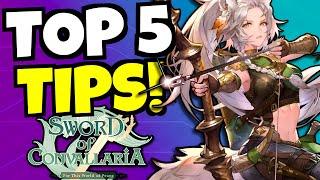 Top 5 MUST KNOW Beginner Tips!!! [Sword Of Convallaria]