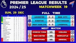 EPL RESULTS TODAY - Matchweek 19 • EPL Table Standings Today • Premier League Table 24/25