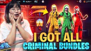 I GOT ALL CRIMINAL BUNDLES IN FREE FIRE! RED BLUE PURPLE AND NEON CRIMINAL!