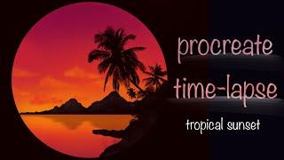 iPad pro procreate speedpaint | Tropical Sunset | Art with Flo tutorial