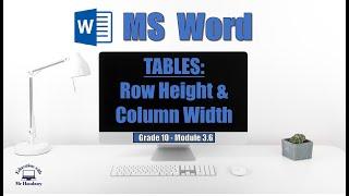 Changing Column Width and Row Height in Word | How to resize Cell Width and Height | Word 2019