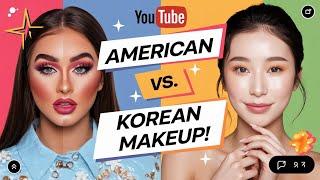 American vs Korean Makeup Tutorial and Look | Korean vs Usa Makeup compilation