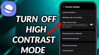 How To Turn Off High Contrast Mode On Samsung