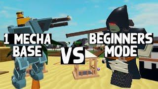 How Far Can ONE Mecha Base Go In Beginners Mode? | TDS Roblox