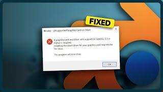 Fixed! Blender Unsupported Graphics Card or Driver 4.3