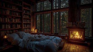 Forest Room Ambience – Gentle Rain and Fireplace Sounds for Deep Sleep