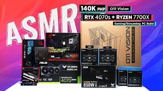 ($2200) 140K Lian Li O11 Vision | Ryzen 7 7700X + RTX 4070s Gaming/Streaming PC Build (ASMR)