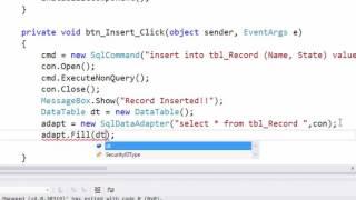 Insert Update Delete data from DataGridView using C# - Part 1