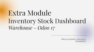 [Odoo 17] Inventory Stock Dashboard - Extra Module