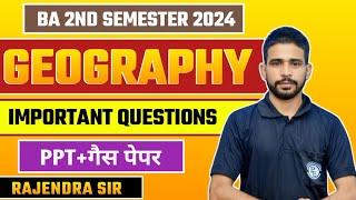 Geography paper 1 BA second semester 2024 MGSU UNIVERSITY