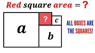 Can you find area of the Red shaded region? | (Squares) | #math #maths | #geometry