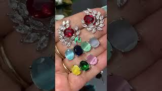 Diamond replica earrings with 8 colour changing options