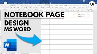 How to create Notebook Page in Microsoft Word | Create Notebook Page Design in MS-Word