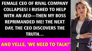 When My Rival’s CEO Collapsed, I Saved Her with an AED – Now She’s Demanding a Talk!"