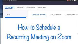 ZOOM - How to Schedule a Recurring Meeting