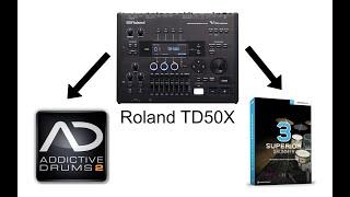 Roland TD50x v Addictive Drums 2 v Superior Drummer 3 - Quick Sound and Response Comparison