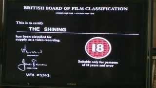 Opening to The Shining UK VHS (1988)