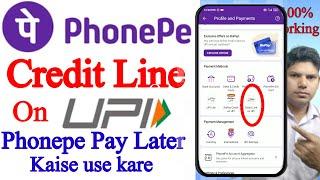 Phonepe Pay Later | Phonepe Credit Line on UPI |  phonepe upi pay later | buy now pay on phonepe |