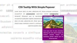 CSS Tooltip With Simple Popover | HTML5 & CSS3