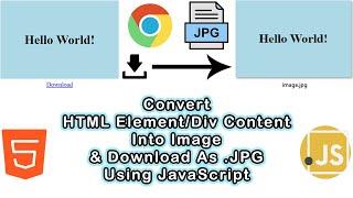 Convert HTML Element Into Image & Download Image As JPG | Download Div As Image JavaScript