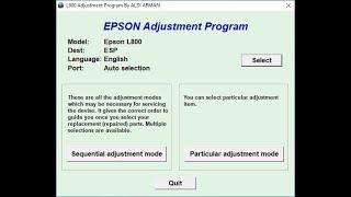 How to Reset Epson L800 with Resetter