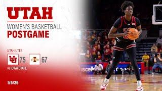 Utah Women's Basketball Postgame Press Conference | Utah: 75 - Iowa State: 67