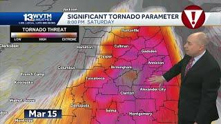 Alabama Alert Day: Looking ahead to a major severe weather outbreak forecast for Friday night and...